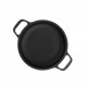 Cast iron portion pan 22cm with wooden plate 24cm