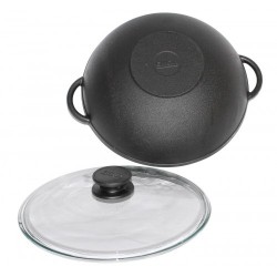 BIOL Cast-iron frying pans WOK 30 cm 5l with glass lid