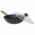 Cast iron Asian frying pan WOK with glass lid and removable handle 24cm 1524c
