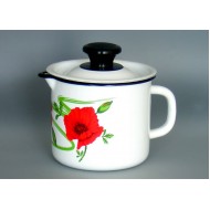 Enamel mug with lid 1l